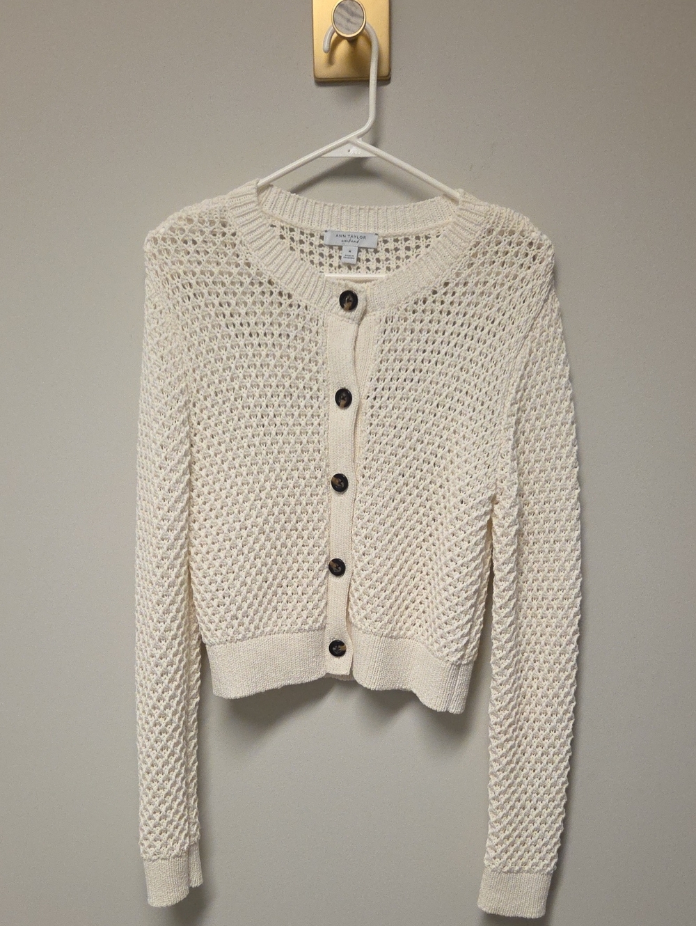 Ann Taylor Weekend Crochet Sweater, Women's Medium